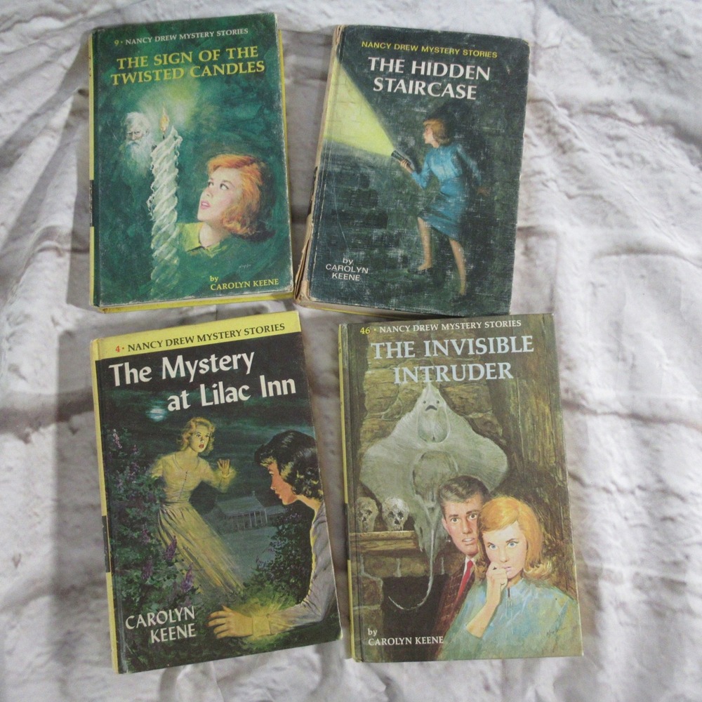 Grosset & Dunlap Nancy Drew Mystery Stories Set of 4 Yellow Vintage Books